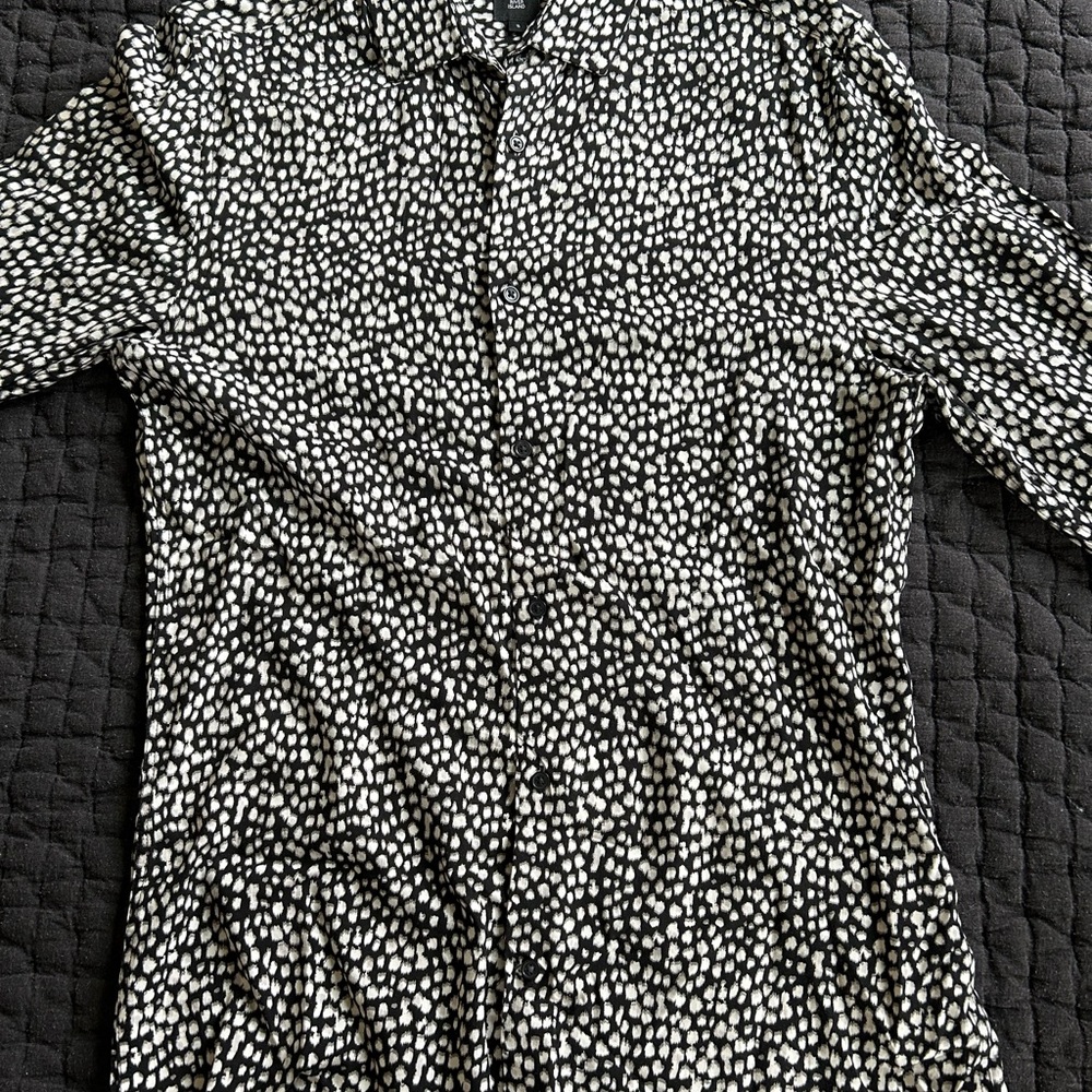 Silky black River Island button up shirt - small